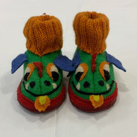 Garnet Hill Other - Garnet Hill Wool Slippers, Dragon, Size 5